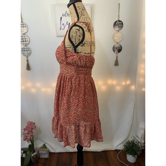 (E-148)Princess Polly Floral Mini Dress Size US 6 | Tie Strap Smocked Fit & - Picture 3 of 8